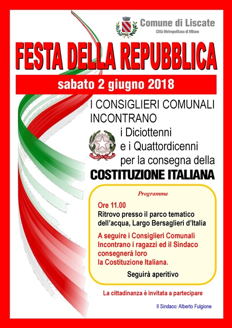 manifesto celebrazioni 2 giugno 2018 comune di liscate